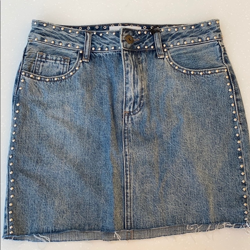 Studded Denim Skirt